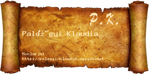 Palágyi Klaudia névjegykártya