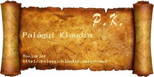 Palágyi Klaudia névjegykártya